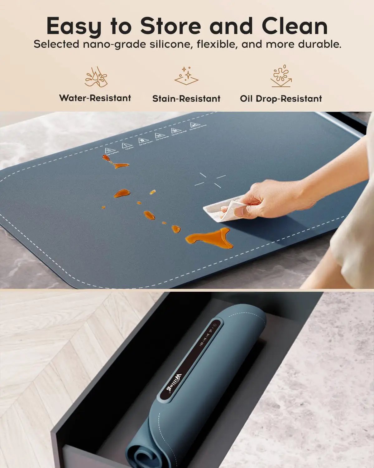 Willing 250W Food Warming Mat With 3 Temperature Settings Warmer For Stainless Steel Ceramic Glass Enamelware Navy Blue by null
