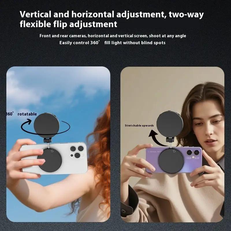 MagSafe Magnetic Fill Light For Mobile Phones Fashion Personalized Triple Color Temperature Magnetic Disc USB Type C by null