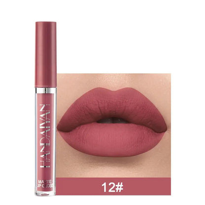 Lip Mud Lazy Lipstick Lip Glaze Matte Red Lip Gloss 2.5ml Long Lasting Non Sticky Formula Portable Cup by null