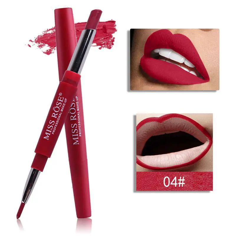 Three In One Lipstick Pen With Lip Liner Dual Ended Tool For Precise Lip Liner And Rich Lip Color by null