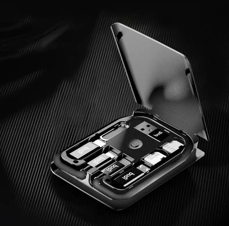 Apple Compatible Multi Function Data Line Converter Pack for iPhone iPad iPod and Mac USB Data Cable Adapter by null