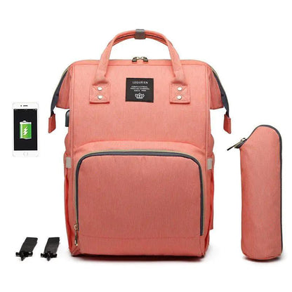 Lequeen Multifunctional Large Capacity Mummy Bag Diaper Bag With Shoulder And Crossbody Straps Oxford Cloth by null
