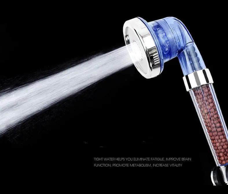 Pressurized Negative Ion Shower Head With Three Mode Water Outlet And Massage Spray by null