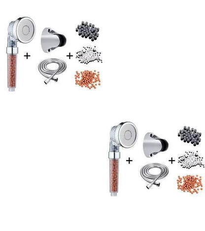 Pressurized Negative Ion Shower Head With Three Mode Water Outlet And Massage Spray by null