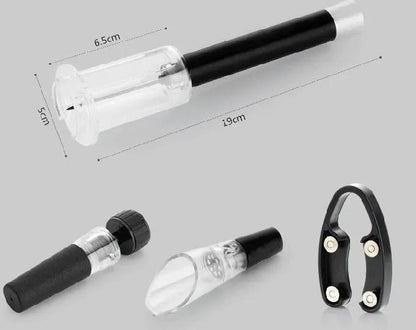 Aluminum Pneumatic Bottle Opener Set Four Piece Premium Wine Opener Kit with Aluminum Tube by null