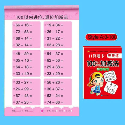 Addition And Subtraction Oral Problem Cards Horizontal And Vertical For Math Practice For Kids by null