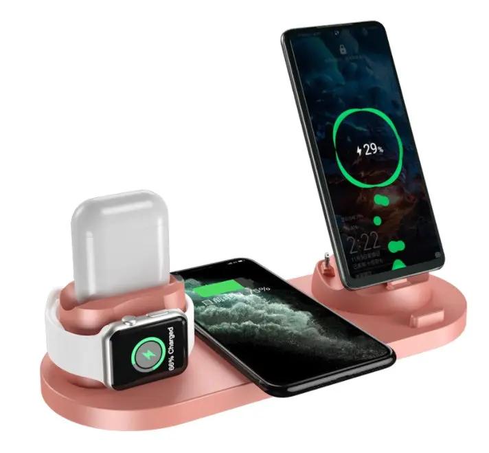 Wireless Charger For IPhone Fast Charger For Phone Fast Charging Pad For Phone Watch 6 In 1 Charging Dock Station by null