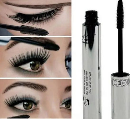Long Curling Eyelash Extension Black Fiber Mascara For Dramatic Eye Lashes Makeup by null