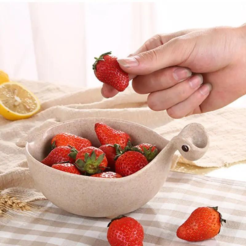 Eco Friendly Wheat Straw Dinosaur Bowls for Babies Cute Tiny Dinosaur Shaped Bowls Non Slip Base Lightweight by null