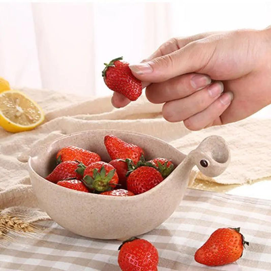 Eco Friendly Wheat Straw Dinosaur Bowls for Babies Cute Tiny Dinosaur Shaped Bowls Non Slip Base Lightweight by null