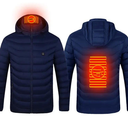 Winter Heated Jacket USB Electric Cotton Coat Zip-up Heater Thermal Clothing Heating Vest For Men by null