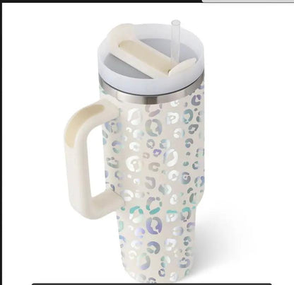 40 Oz Stainless Steel Insulated Tumbler With Handle Travel Coffee Cup For Office And Gym by null