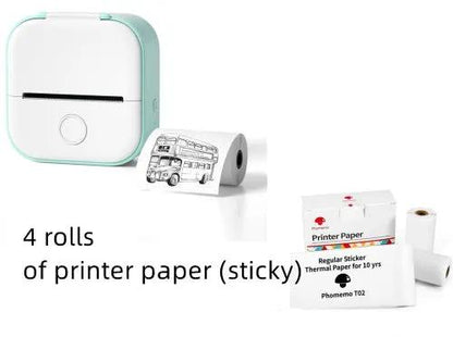 Portable Mini Thermal Label Printer Home Photo Printer Student Wrong Question Printer Bluetooth-compatible Mini Label Printer Price Tag by null
