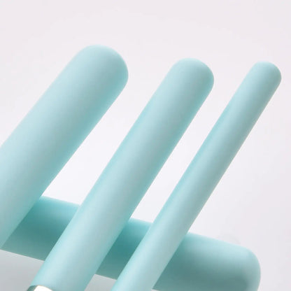 Set of 12 Sky Blue Cosmetic Brushes by null