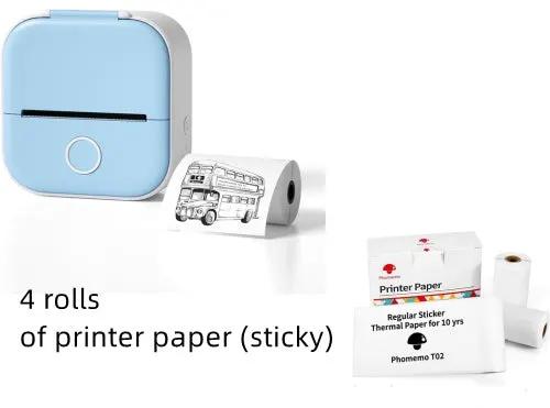 Portable Mini Thermal Label Printer Home Photo Printer Student Wrong Question Printer Bluetooth-compatible Mini Label Printer Price Tag by null