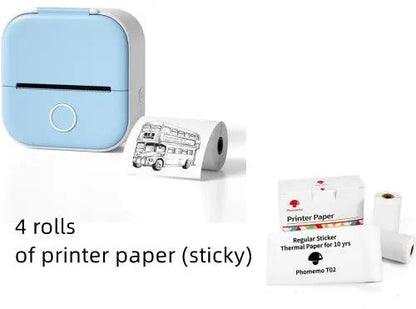 Portable Mini Thermal Label Printer Home Photo Printer Student Wrong Question Printer Bluetooth-compatible Mini Label Printer Price Tag by null