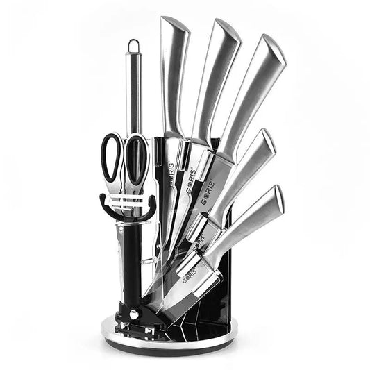 Kitchen Knife Set With Stainless Steel 430 Handle And TPR Grip For Durable Kitchen Knives by null