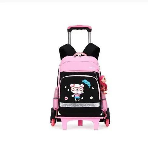 Korean Detachable Trolley Bag For Elementary School Students Lightweight 36 55L Breathable Red And Black by null