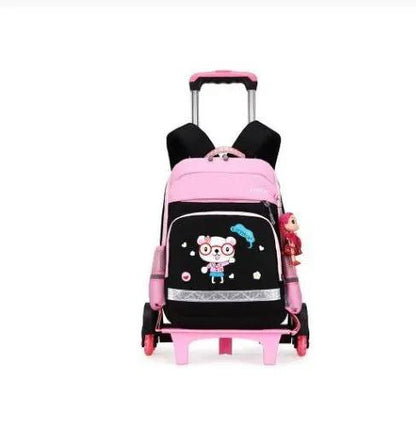 Korean Detachable Trolley Bag For Elementary School Students Lightweight 36 55L Breathable Red And Black by null