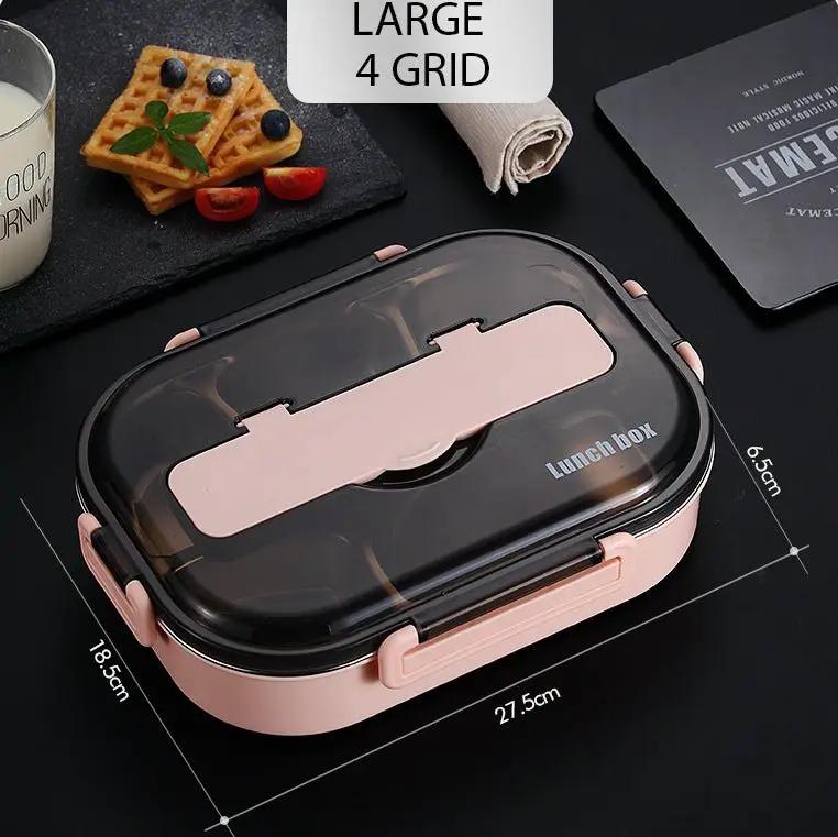 Dielectric Insulated Lunch Box With Multi Layer Compartments Portable Leak Proof Silicone Seal And Heat Retention by null