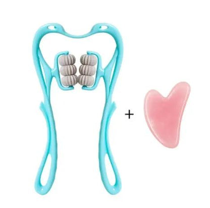 Multifunctional Manual Six-wheel Neck Massager Massage Relieve Roller Massage Tool by null