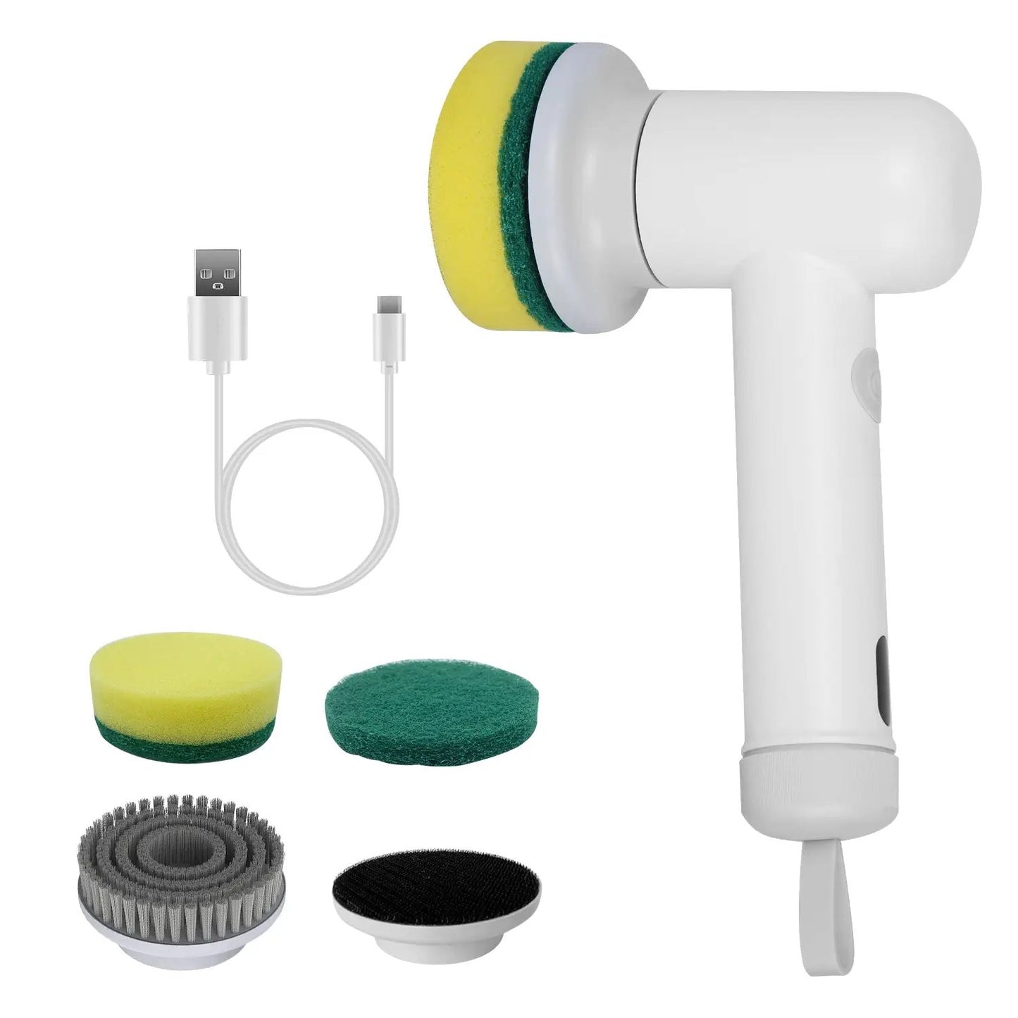 Handheld Cordless Spin Scrubber With 2 Speeds 3 Brushes Rechargeable Power For Kitchen Bathtub Sink Cleaning by null