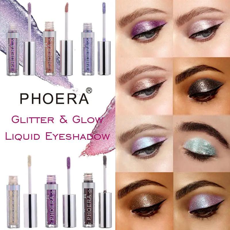 PHOERA Magnificent Metals Glitter and Glow Liquid Eyeshadow Set in 12 Sparkling Colors by null
