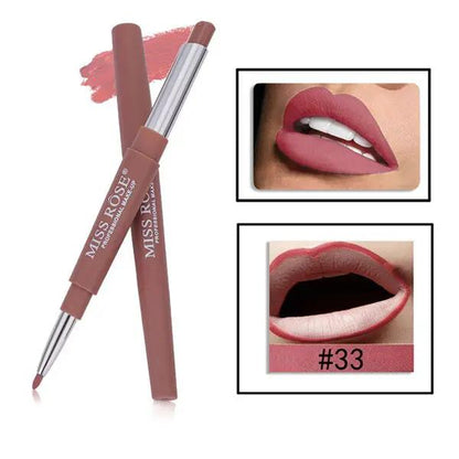 Three In One Lipstick Pen With Lip Liner Dual Ended Tool For Precise Lip Liner And Rich Lip Color by null