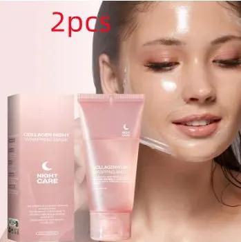 Collagen Night Face Mask With Natural Ingredients For Firming Hydration And Anti Wrinkle Skin Care by null