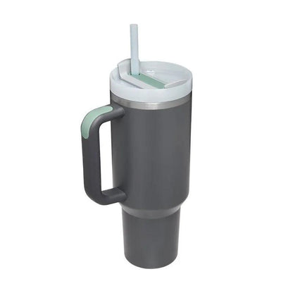 40 Oz Stainless Steel Insulated Tumbler With Handle Travel Coffee Cup For Office And Gym by null