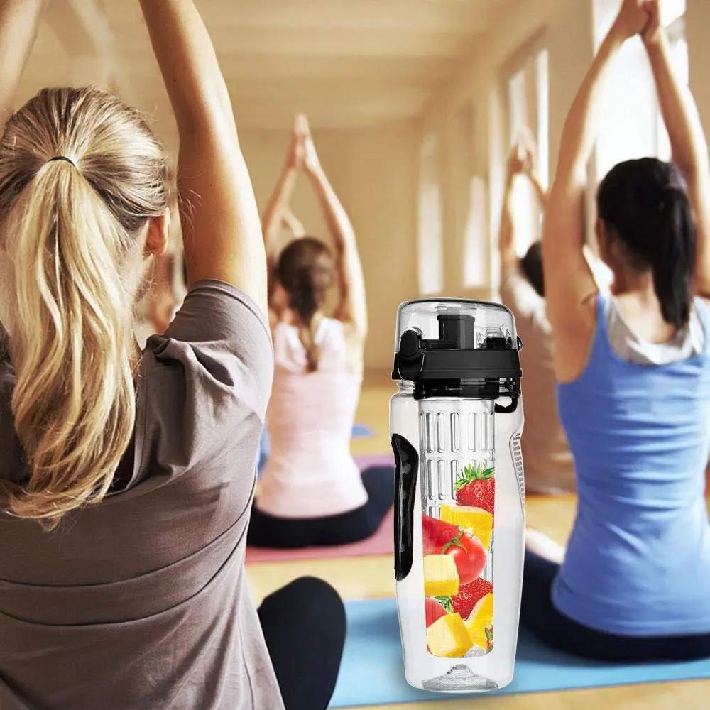 32 Oz Fruit Infuser Water Bottle BPA Free Eastman Tritan Leakproof Sports Bottle With Infuser Cup by null