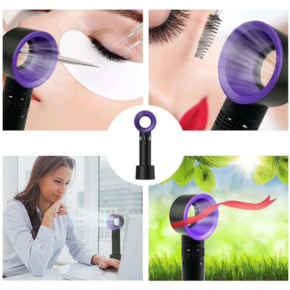 Mini Portable Folding Desk Fan USB Rechargeable Cooler For Travel And Office Black Compact Handheld Air Cooling Device by null