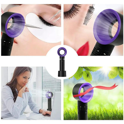 Mini Portable Folding Desk Fan USB Rechargeable Cooler For Travel And Office Black Compact Handheld Air Cooling Device by null