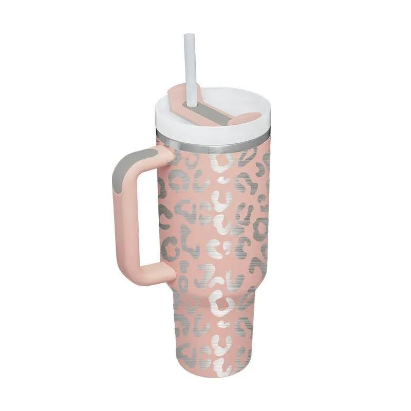 40 Oz Stainless Steel Insulated Tumbler With Handle Travel Coffee Cup For Office And Gym by null
