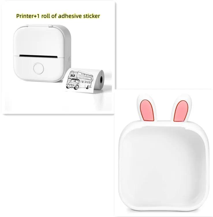 Portable Mini Thermal Label Printer Home Photo Printer Student Wrong Question Printer Bluetooth-compatible Mini Label Printer Price Tag by null