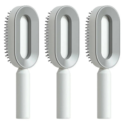 Self Cleaning Hair Brush For Women One-key Cleaning Hair Loss Airbag Massage Scalp Comb Anti-Static Hairbrush by null