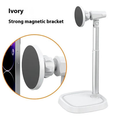 Magnetic Desktop Phone Stand With Retractable Metal Design Adjustable Height For Video Calls And Hands Free Viewing by null