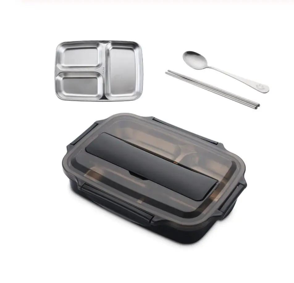 Dielectric Insulated Lunch Box With Multi Layer Compartments Portable Leak Proof Silicone Seal And Heat Retention by null
