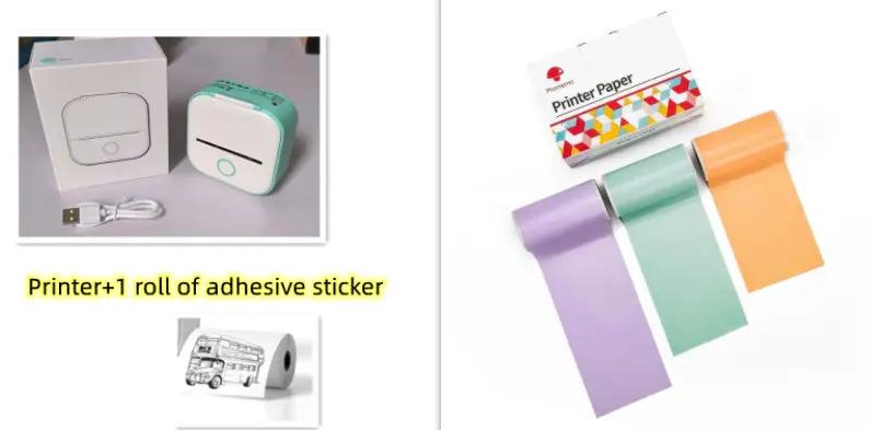 Portable Mini Thermal Label Printer Home Photo Printer Student Wrong Question Printer Bluetooth-compatible Mini Label Printer Price Tag by null