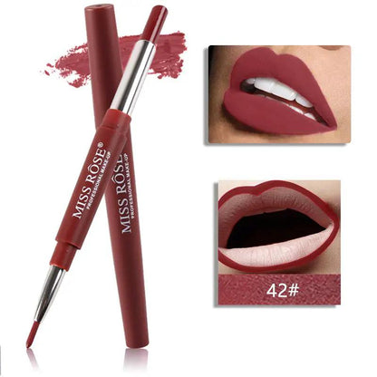 Three In One Lipstick Pen With Lip Liner Dual Ended Tool For Precise Lip Liner And Rich Lip Color by null