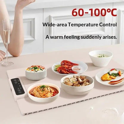Multifunctional Foldable Food Warmer Mat With Antibacterial And Anti Stain Coating Portable Heat Pad For Home And Travel by null
