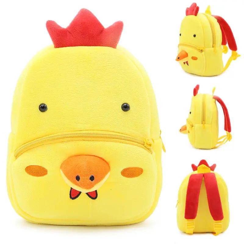 Kindergarten Kids Small School Bag Animal Backpack Cartoon Cute Cloth Bag With Zipper Pocket by null