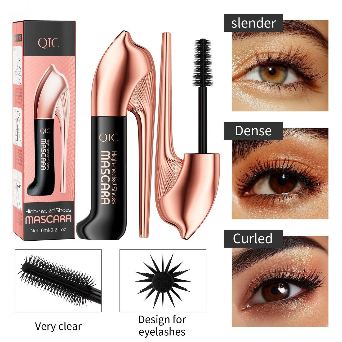 Waterproof Mascara for High Impact Makeup, Non-Smudge Formula by null