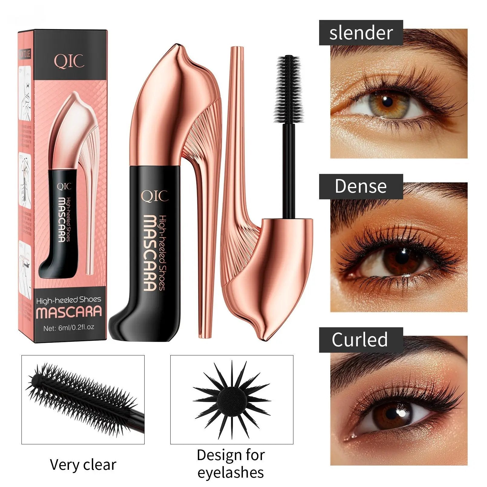 Waterproof Mascara for High Impact Makeup, Non-Smudge Formula by null