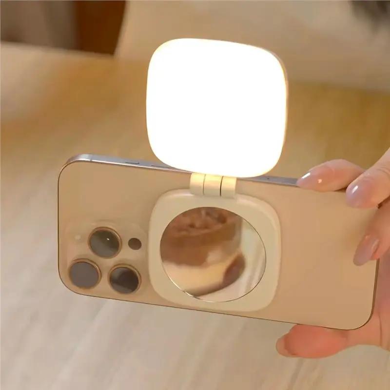 Live Streaming Fill Light For Mobile Phone With Magnetic Suction 48 LED 3000K To 6500K 2W Type C Battery 850mAh by null