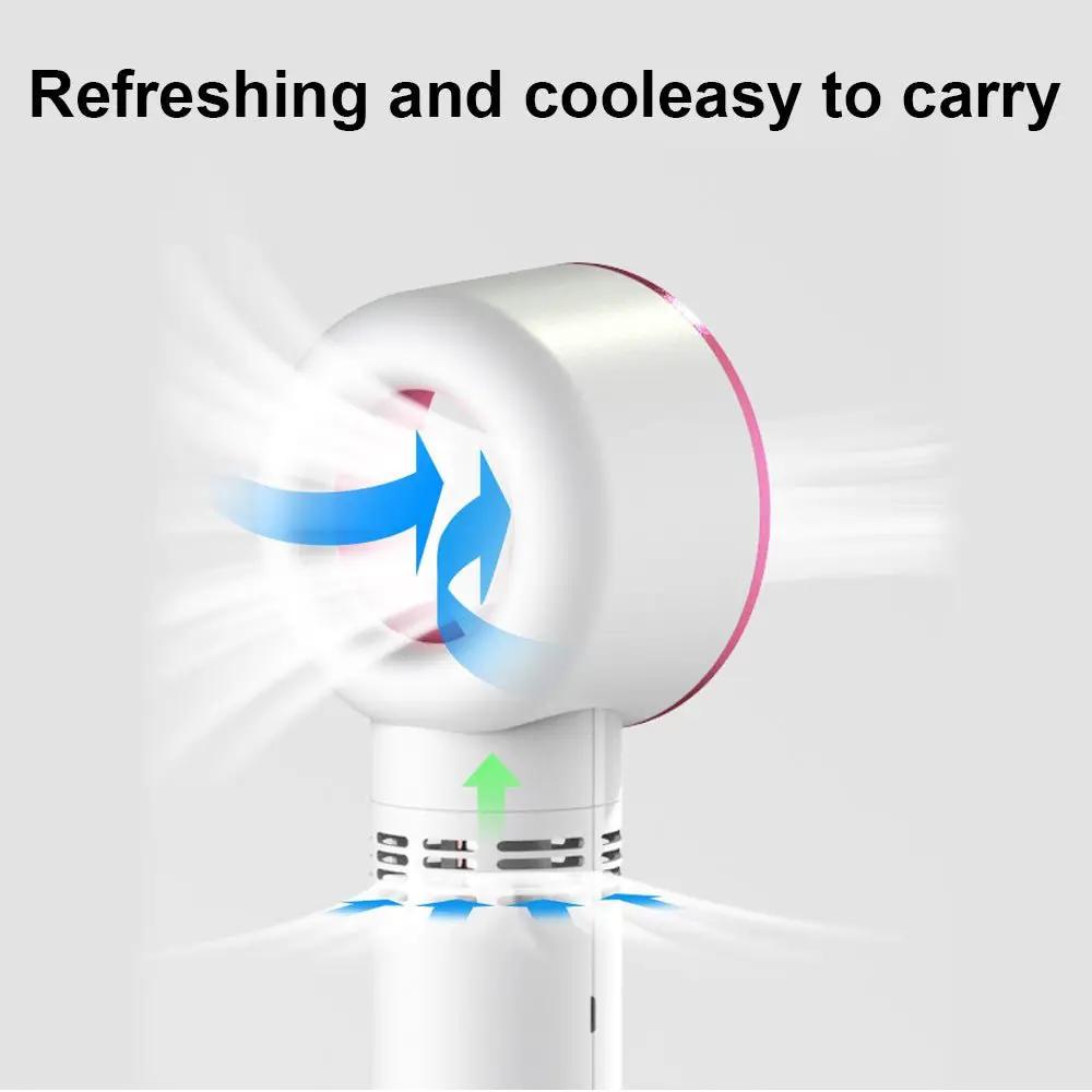 Mini Portable Folding Desk Fan USB Rechargeable Cooler For Travel And Office Black Compact Handheld Air Cooling Device by null