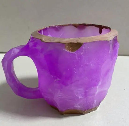 400ml Resin Mineral Crystal Coffee Mugs With Handles Elegant Fake Mineral Crystal Cup For Workplace Home Decor Christmas Gift Kitchen Gadgets by Zeny Home & Beauty