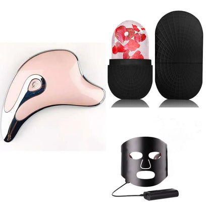 Electric Gua Sha Facial Massager With Waterproof LED Light And Microcurrent For Face Lifting And Skin Rejuvenation by null