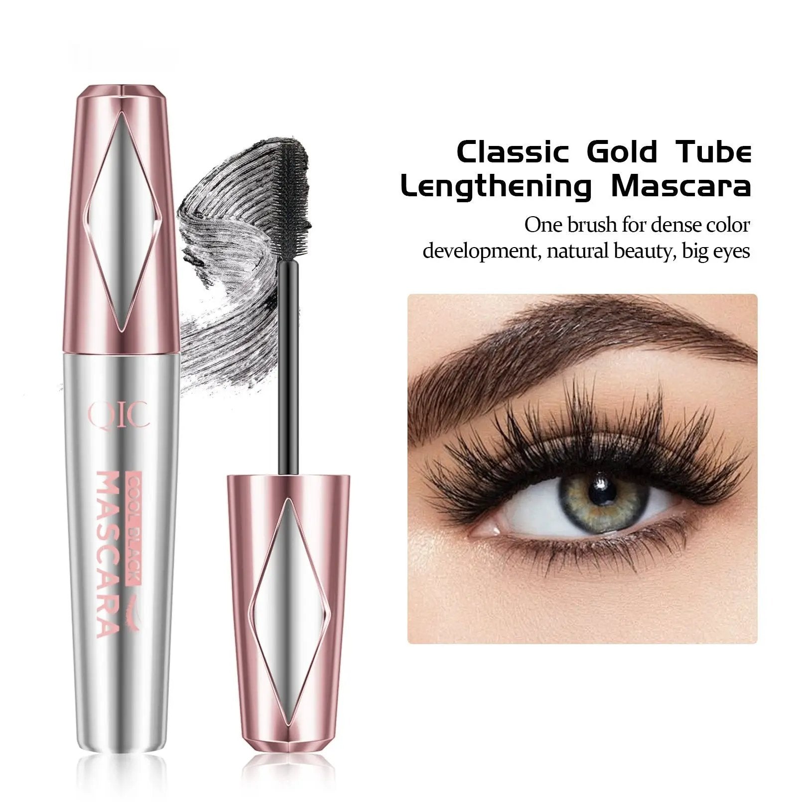 QIC Silver Rose Volume Mascara With Rose Silver Tone For Bold Lashes Lengthening And Volumizing Formula by null