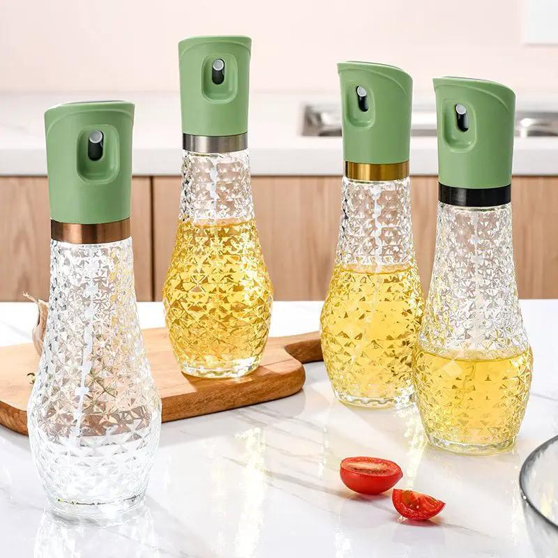 Home Kitchen Press On Oil Spray Bottle Set For Olive Oil Vinegar And Other Seasonings by null